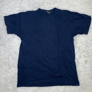 boohooMan Men’s Solid Navy Blue Crewneck T-Shirt Sz L